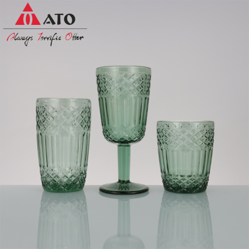 ATO Green Glass Goblet Goblet Hotel Glass Cups