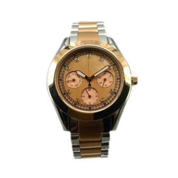 Multi-functional Two-tones Ladies Stainless Steel High Quality Quartz Watch