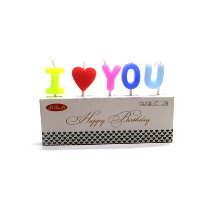 I Love You Birthday Decorative Cake Candle