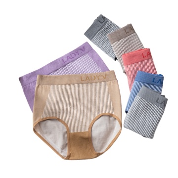 New Breathable Cotton Mid Waist Striped Women's Panties