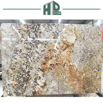 Polished Chinese Gold Flower Granite Slabs for Kitchen Countertops and Bathroom Use