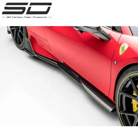 Best Price Dry Carbon Fiber Front Lip Side Skirt OEM Body Kit for Ferrari F8
