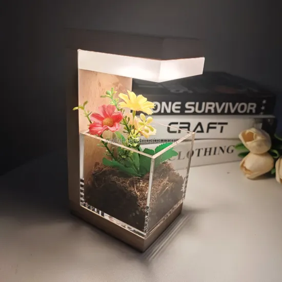 5V Wood LED USB Charge Night Plant Atmosphere Light for Bedroom Decoration