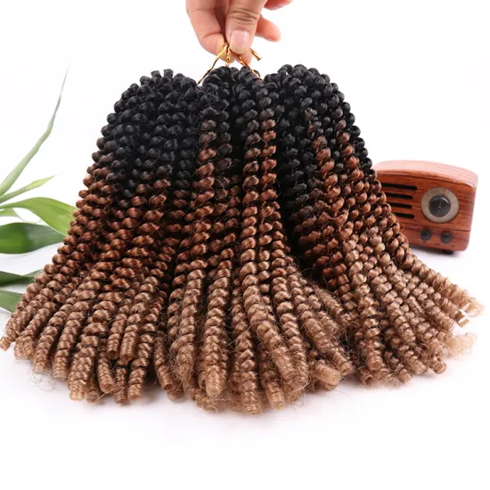 nubian 8" bulk ombre hair extension crochet braiding hair fire red synthetic spring twist hair