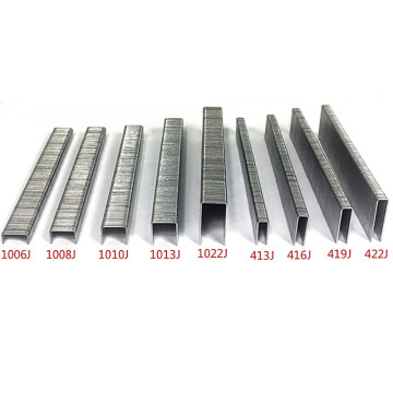 Kuku berbentuk besi dan staples besi untuk perabot kayu: saiz 1010j, 1013j, dan 1006j
