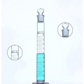 Medição do cilindro com tampa de vidro de solo 10ml