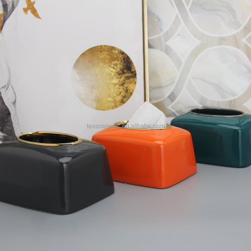 Custom Porcelain Tissue Box Christmas Napkin Holder Facial Paper Dispenser for Living Room
