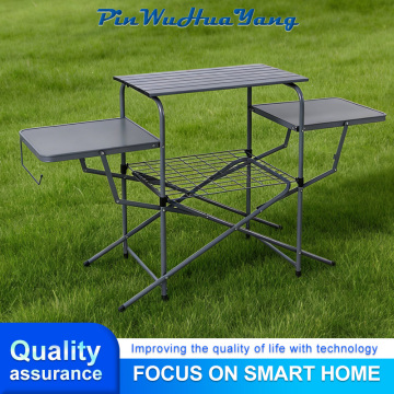 Mesa dobrável para churrasco ao ar livre para camping e quintal