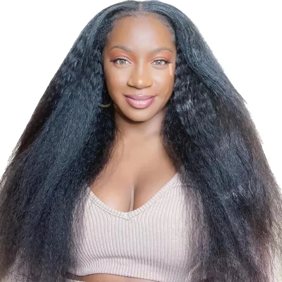 Cheap Wholesale Kinky Yaki Straight Lace Frontal Wig Raw Brazilian Virgin Human Hair Transparent Hd Full Lace Front Wig