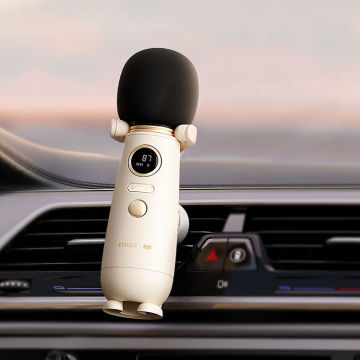 LIBERFEEL Portable Wireless Car FM Karaoke Microphone with Selfie Function