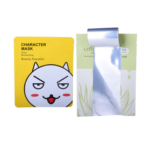 Plastic foil 3 side seal bag for facial mask