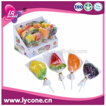 Fruity Shaped Sweet Lollipop Candy /Handmade Hard Candy In Confectionery
