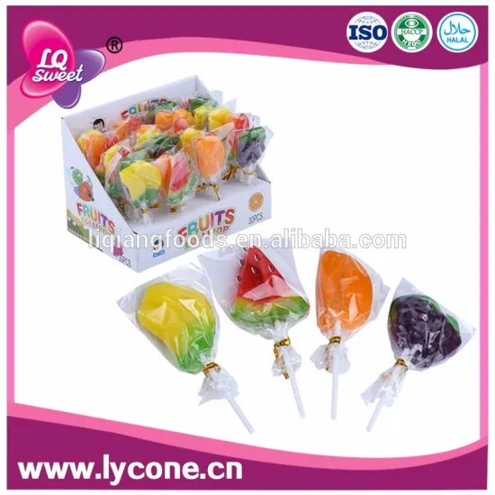 Fruity Shaped Sweet Lollipop Candy /Handmade Hard Candy In Confectionery