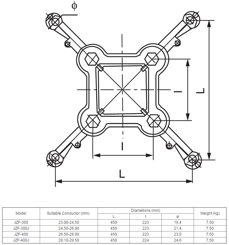 JZF Type Square Spacer Damper