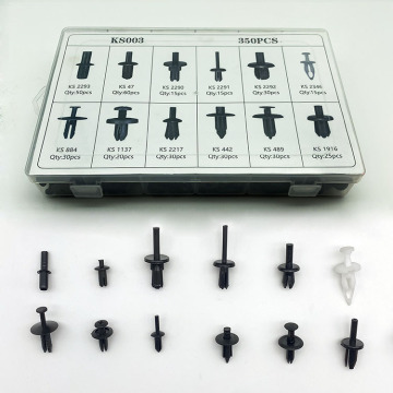 350PCS Auto Fastener Kit - Universal Plastic Nylon Clips & Rivets for Car Door Panels