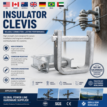 Secondary Insulator Clevis HDG | ANSI C135.20 Pole Hardware | Utility Pole Attachment