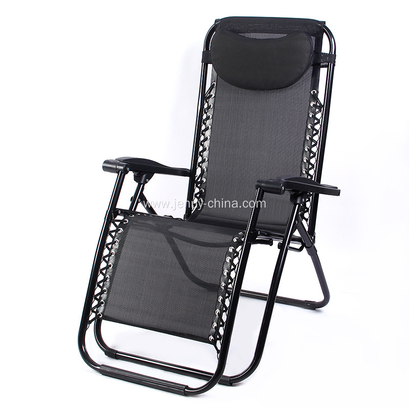 Adjustable Folding Reclining Lounge Chair with Pillow and Cup Holder