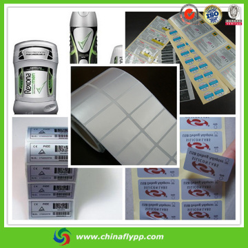 FLY 50um china suppl ier silver PET film plastic bottle lable sticker glass or plastic bottle sticker