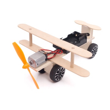 DIY Wooden Model Glide Taxiing Aircraft STEM Educational Toy for Children