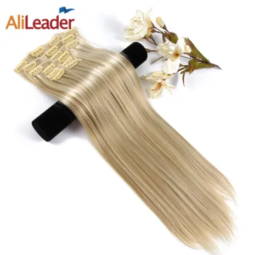 AliLeader Wholesale Price 22" Synthetic Hair Piece 16 Colors Synthetic Clip Extensions With 16 Clips in Hair Extensions