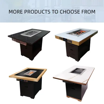 Heating tube barbecue dining table