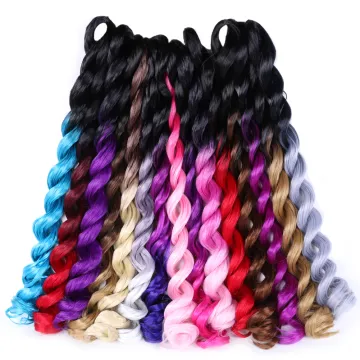 New Curly Deep Wave Synthetic Bulk Extension Crochet French Curls Ombre Crochet Braids Attachment Wavy Braiding Hair