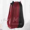 Wig cosplay hitam dan merah berpotongan Hime ubur-ubur