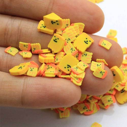 Nouveauté mignon polymère argile banane forme Nail Art autocollants Mini 5mm / 10mm tranches jaunes pour décors de coque de téléphone