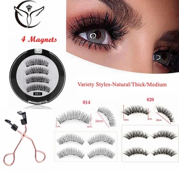 4 Magnets Magnetic Eyelashes,Reusable Magnetic False Eyelashes,Natural Faux Cils Magnetique,No glue Magnetic Lashes Extension