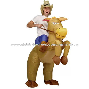 Inflatable cowboy costume for party use
