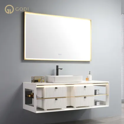 GODI Wall Full Mirror Hotel Bathroom LED Full-Length Bathroom Mirror with Light