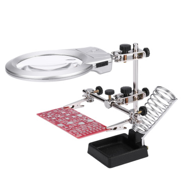 Langlebige helfende Händeklemme mit LED -Leuchten, Glasgrößen und Lötständer - Beste Promotion