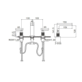 5-Hole rim mounted bath shower mixer