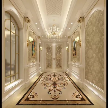 Natural marble stone water jet medallion,waterjet medallion