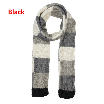 popular fancy checked acrylic knitted crochet scarf