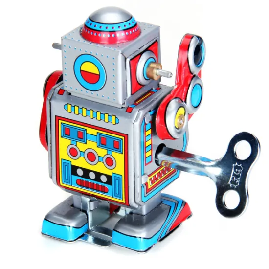 Vintage Style Windup Toys Robot Metal Tin Clockwork Spring Action Figures Novelty Xmas Gift