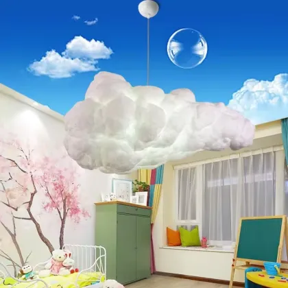 Cotton Cloud Floating Lamp for Kindergarten and Restaurant