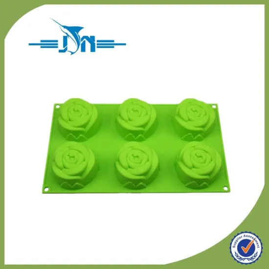 6 cavity rose shape silicone soap mold