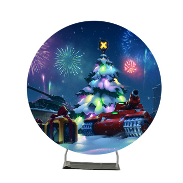christmas theme circle design wedding party backdrop poles