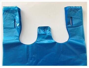 Blue HDPE T-Shirt Bag Grocery Bag Carrier Bag Handle Bag