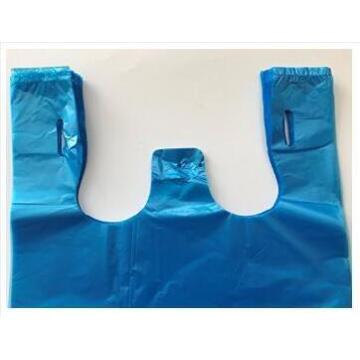 Blue HDPE T-Shirt Bag Grocery Bag Carrier Bag Handle Bag