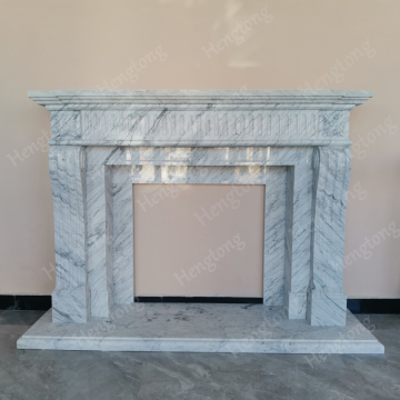 Carrara White Marble Fireplace Mantel