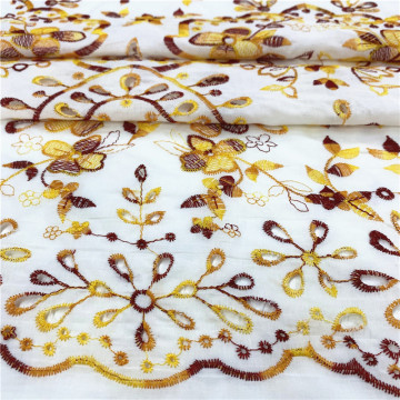 Vivid Summer Cotton Lace Embroidery Fabric
