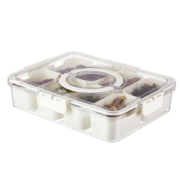 Portable Clear Snack Platter with Lid - Candy, Fruits, Nuts Organizer
