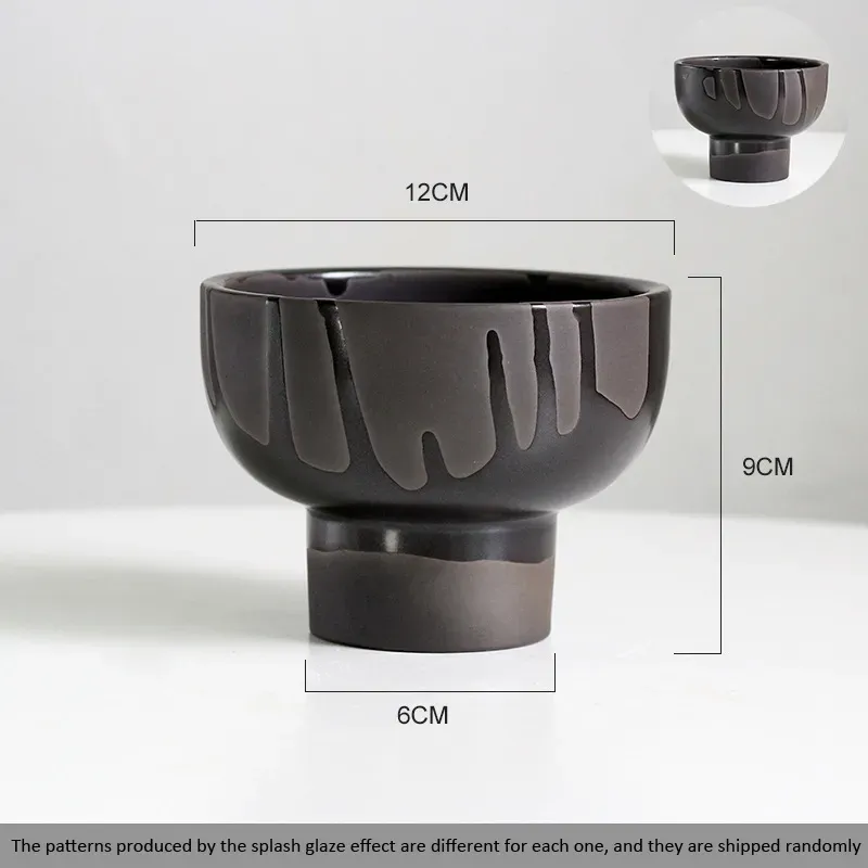 Modern Splashing Glaze Matte Indoor Ceramic Flower Pot with Drainage