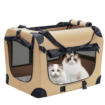 Durable Nylon Oxford Portable Pet Crate - Two-Cat Capacity Foldable Dog Nest