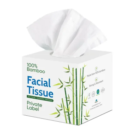 Bamboo Fiber Tissue Paper Cube Box Facial Tissue