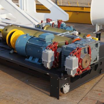 CE Standard Double Drum Multi-Tonage Electric Open Winch Trolley For Girder Cranes