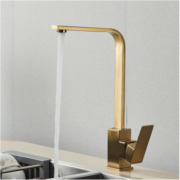 High Quality Brushed Gold SS 304 Stainless Steel Kitchen Faucet Mixer