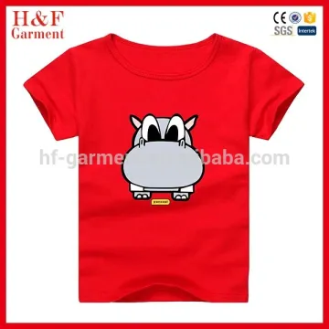 Children t-shirts red girls printing fancy cotton t-shirt